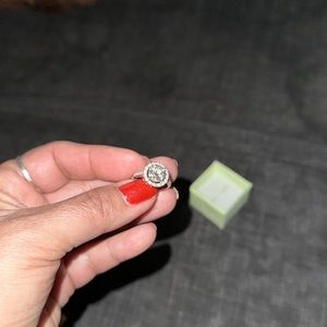 Beautiful 10K White gold! Ring …stamped 10K ! 2 carat Moissanite.. and diamonds